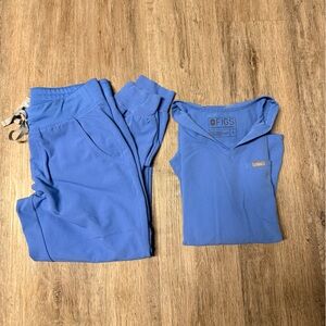 Figs Cornflower Blue Medical Scrub Top